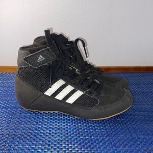 Adidas Kids Black and White High-Top Shoes